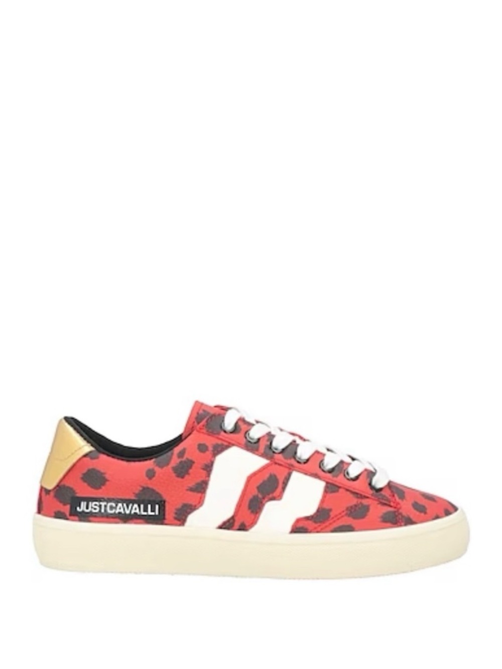 Just Cavalli Low Leather Leopard Print Red Women’s Sneakers Size EUR 37 NIB